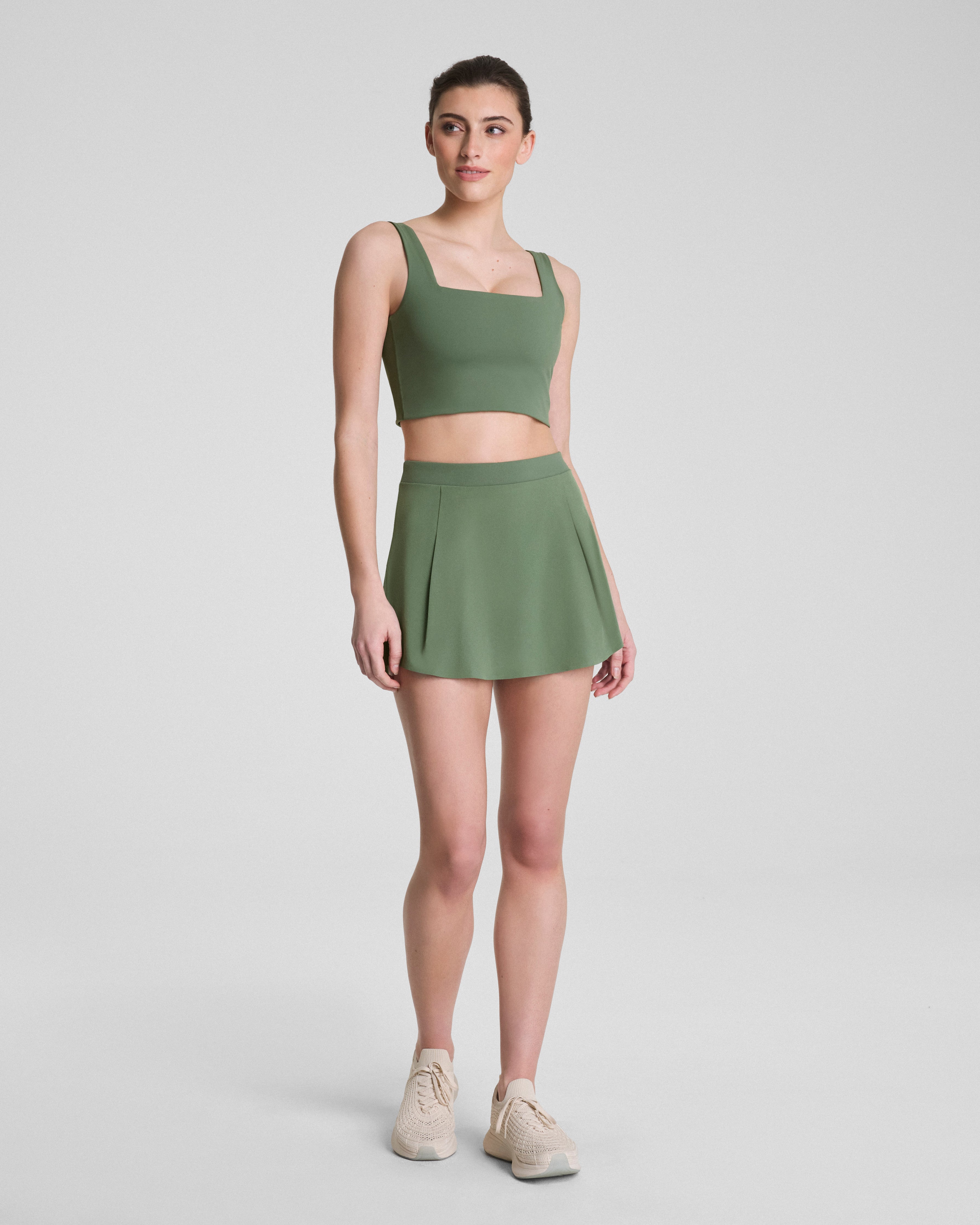 SPANXshape™ BoostUp Pleated Skort, 14" | Eucalyptus