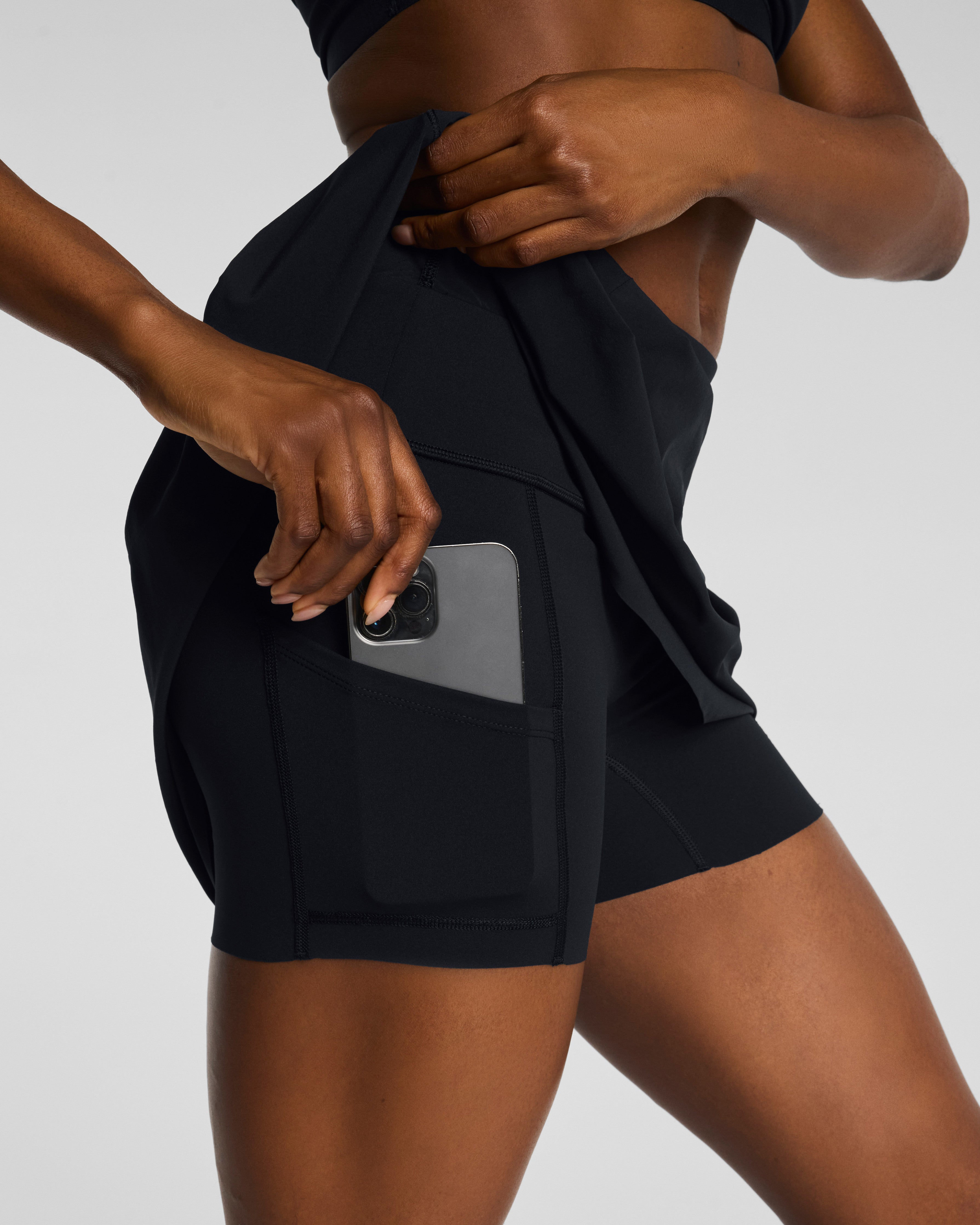 SPANXshape™ BoostUp Pleated Skort, 16" | Very Black