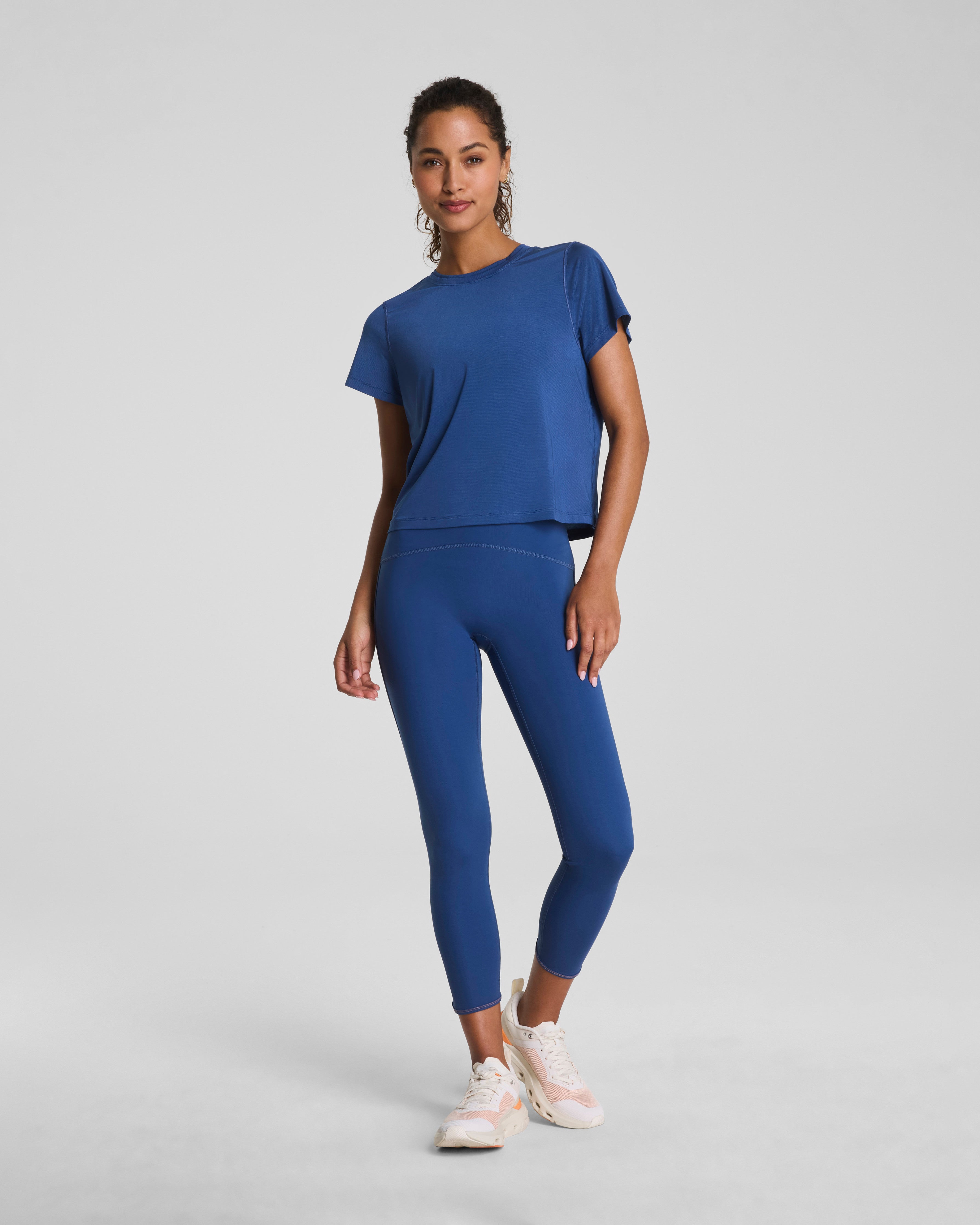 SPANX® BoostUp Crewneck Tee with StayCool Tech | Faded Indigo