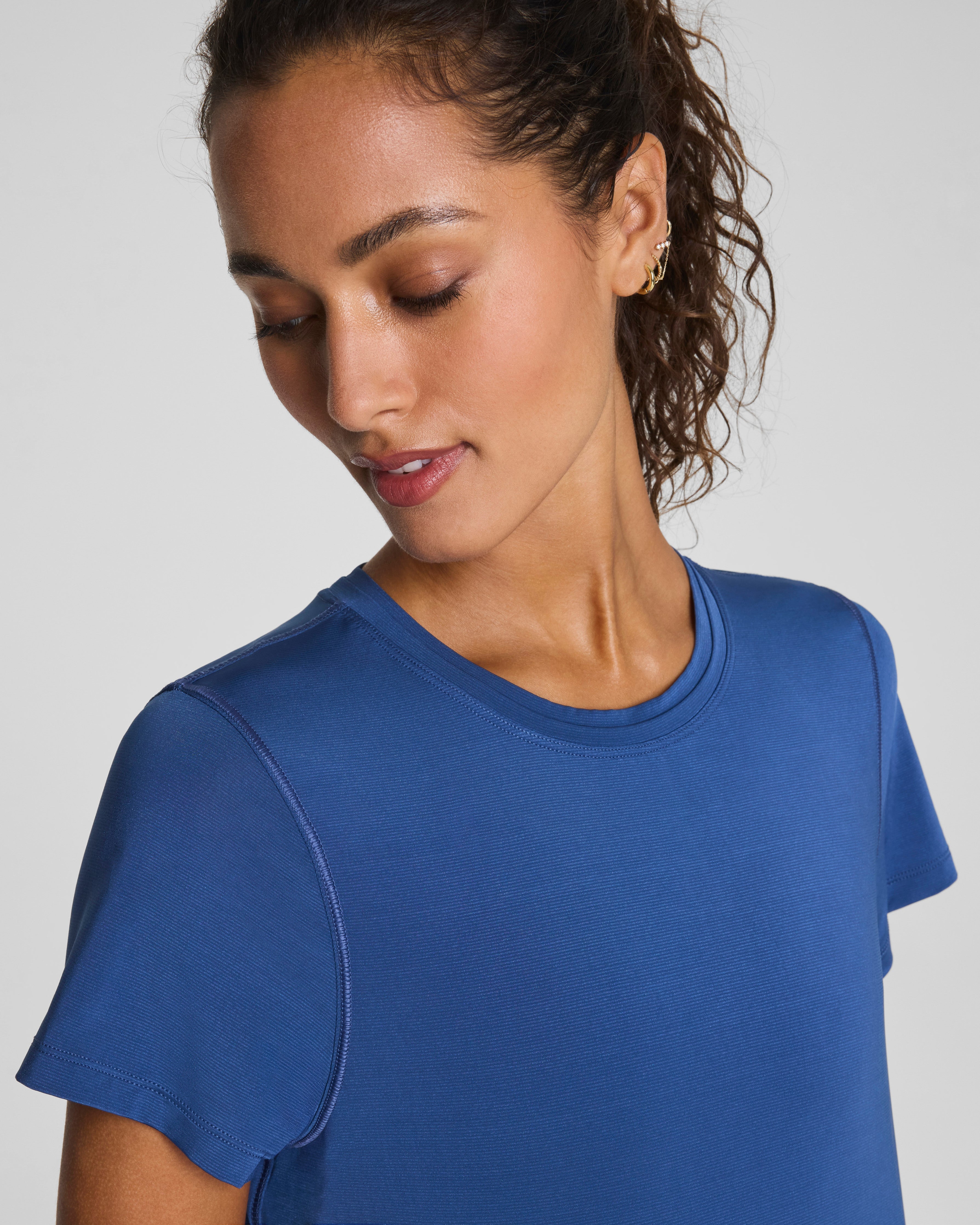 SPANX® BoostUp Crewneck Tee with StayCool Tech | Faded Indigo