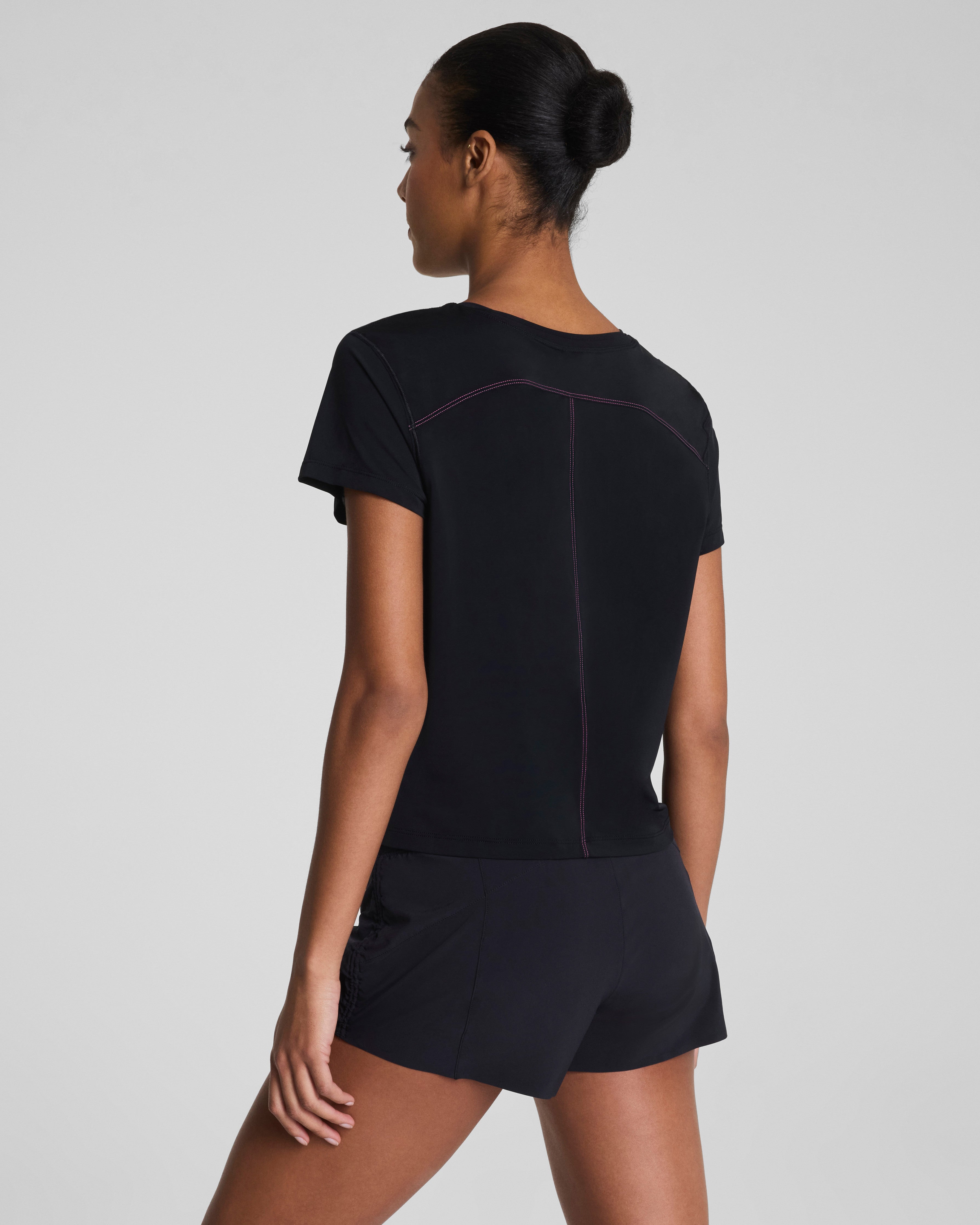 SPANX® BoostUp Crewneck Tee with StayCool Tech | Very Black
