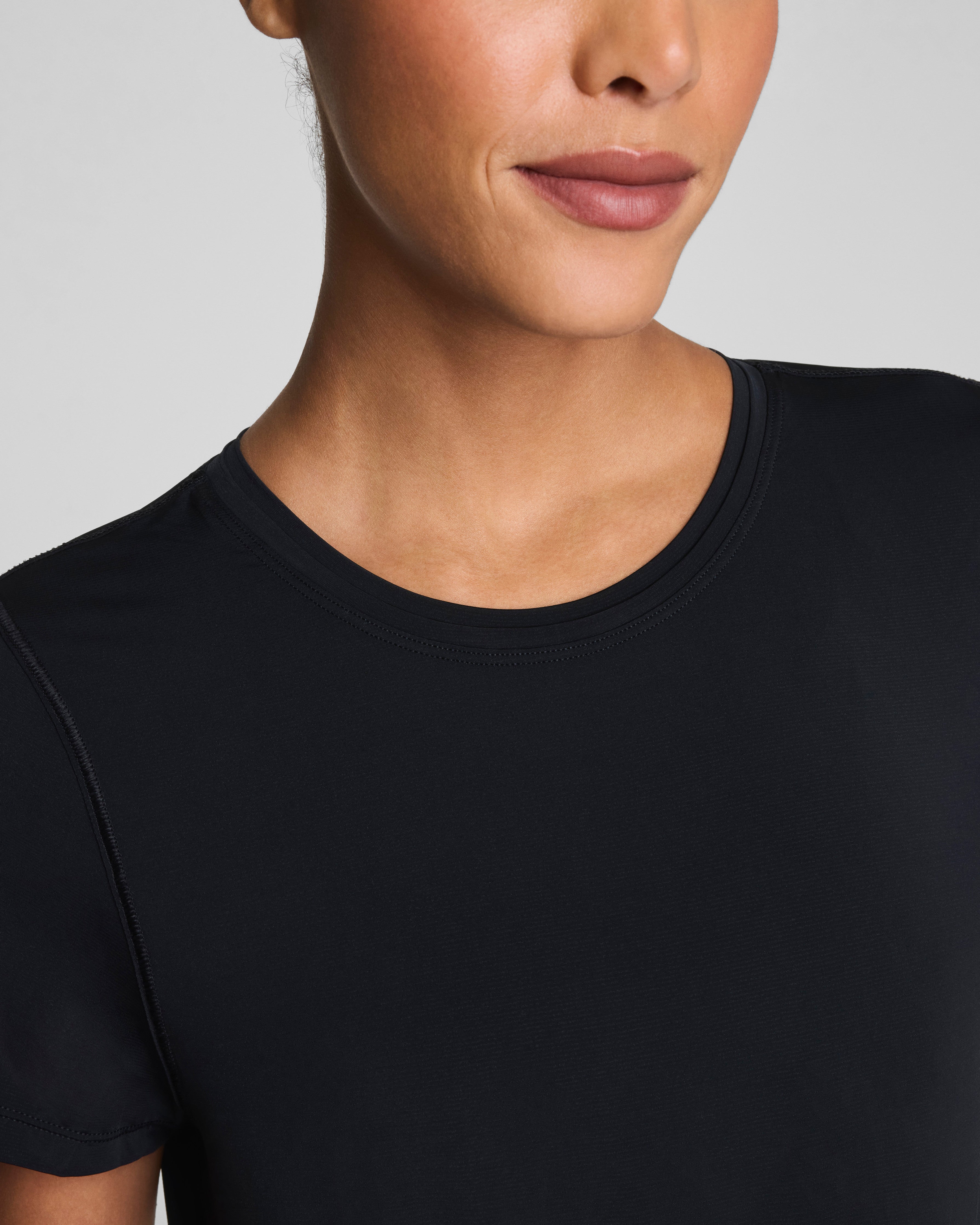 SPANX® BoostUp Crewneck Tee with StayCool Tech | Very Black