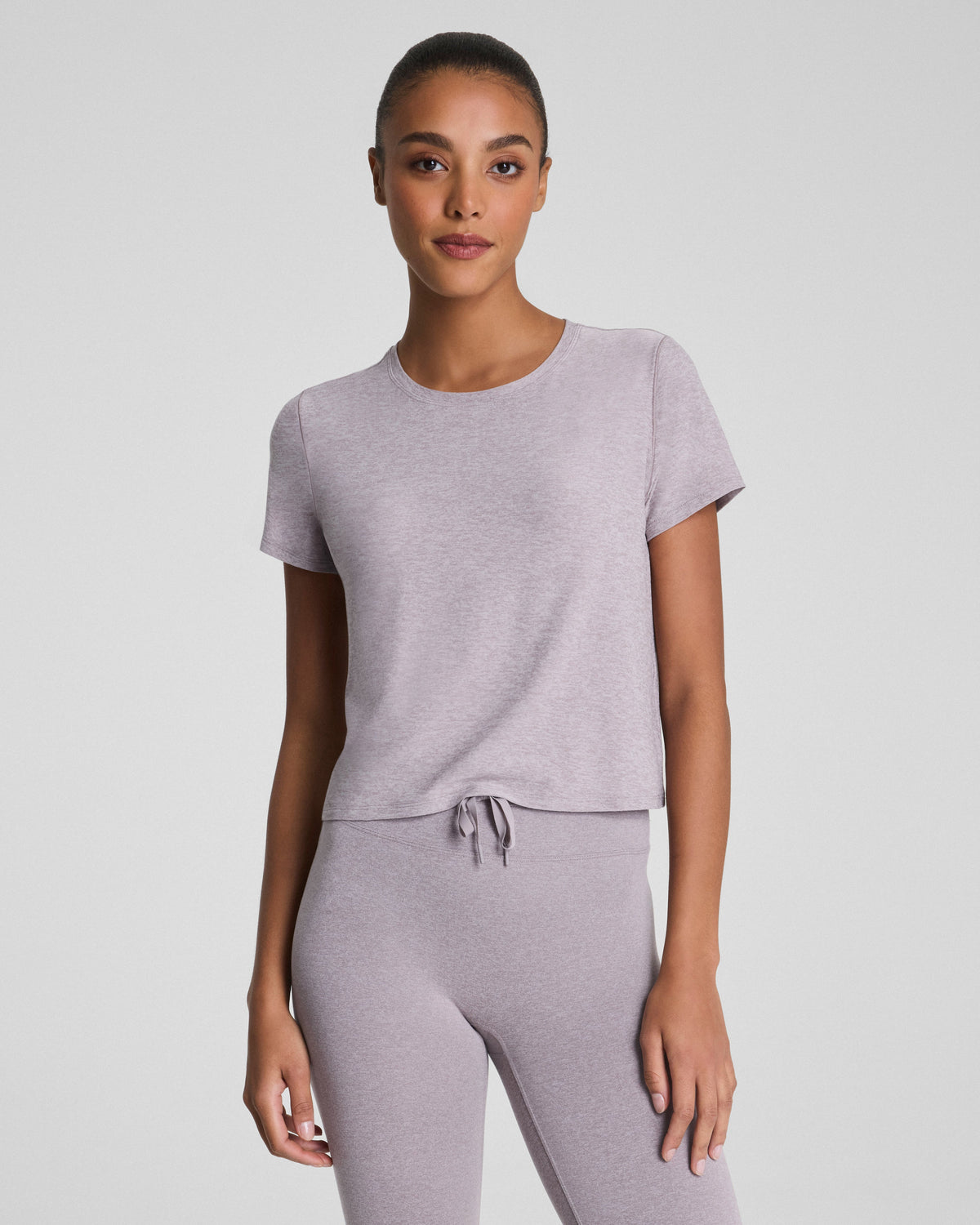 SPANX® SoftStretch Crewneck Tee | Coastal Fog/Light Coastal Fog