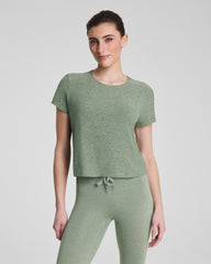 SPANX® SoftStretch Crewneck Tee | Sage Leaf Heather