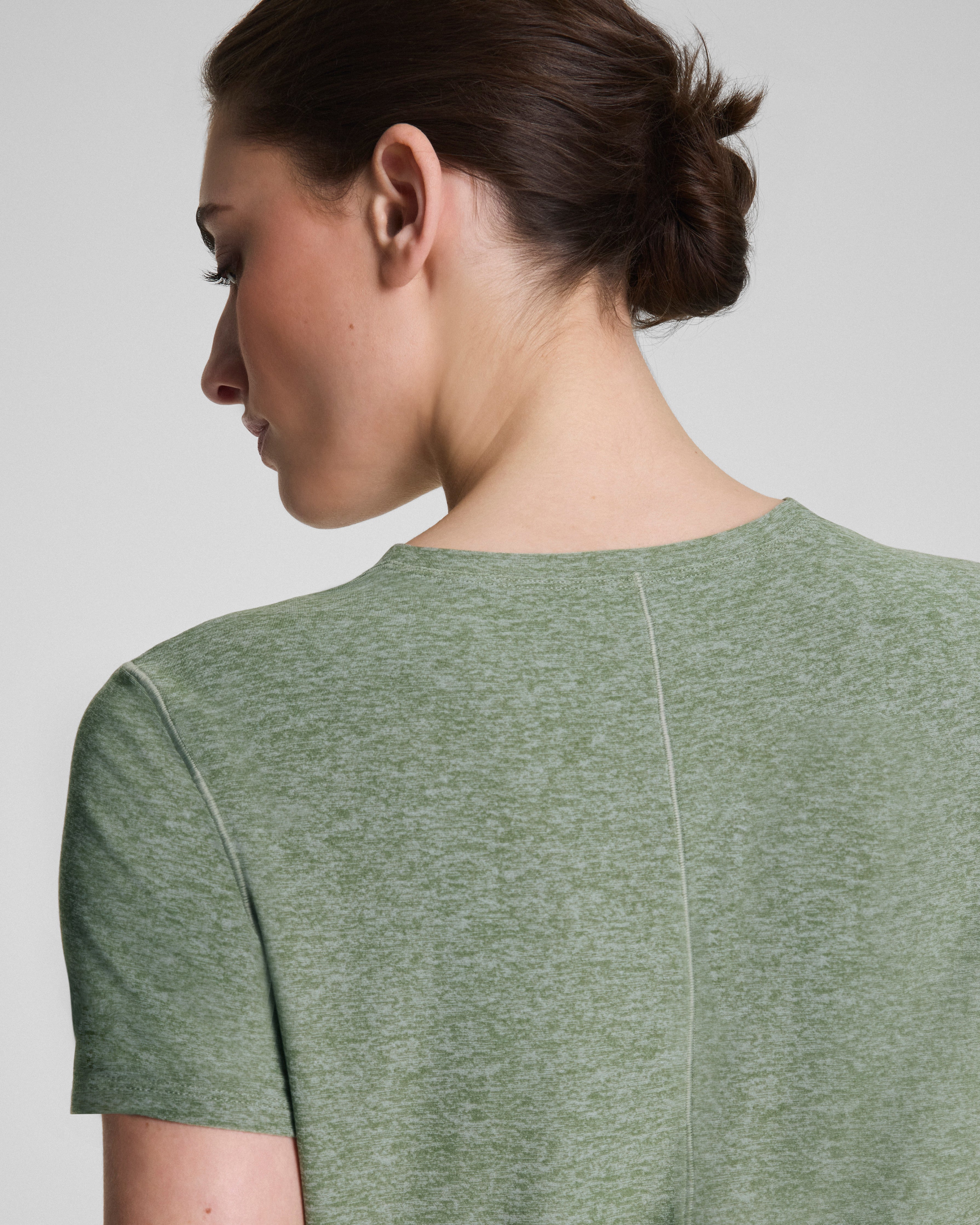 SPANX® SoftStretch Crewneck Tee | Sage Leaf Heather