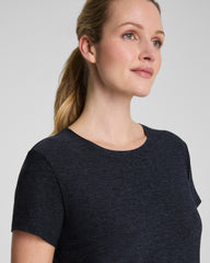 SPANX® SoftStretch Crewneck Tee | Very Black/Light Very Black