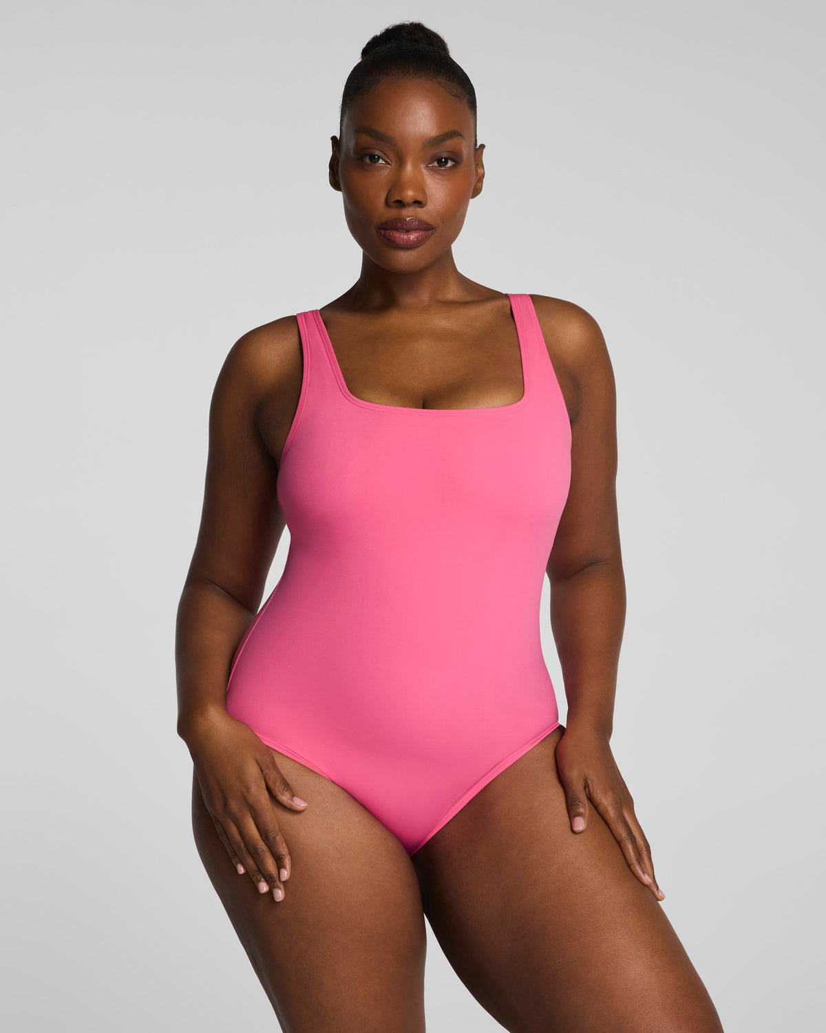SPANXsculpt™ Swim Square Neck One Piece | Hibiscus