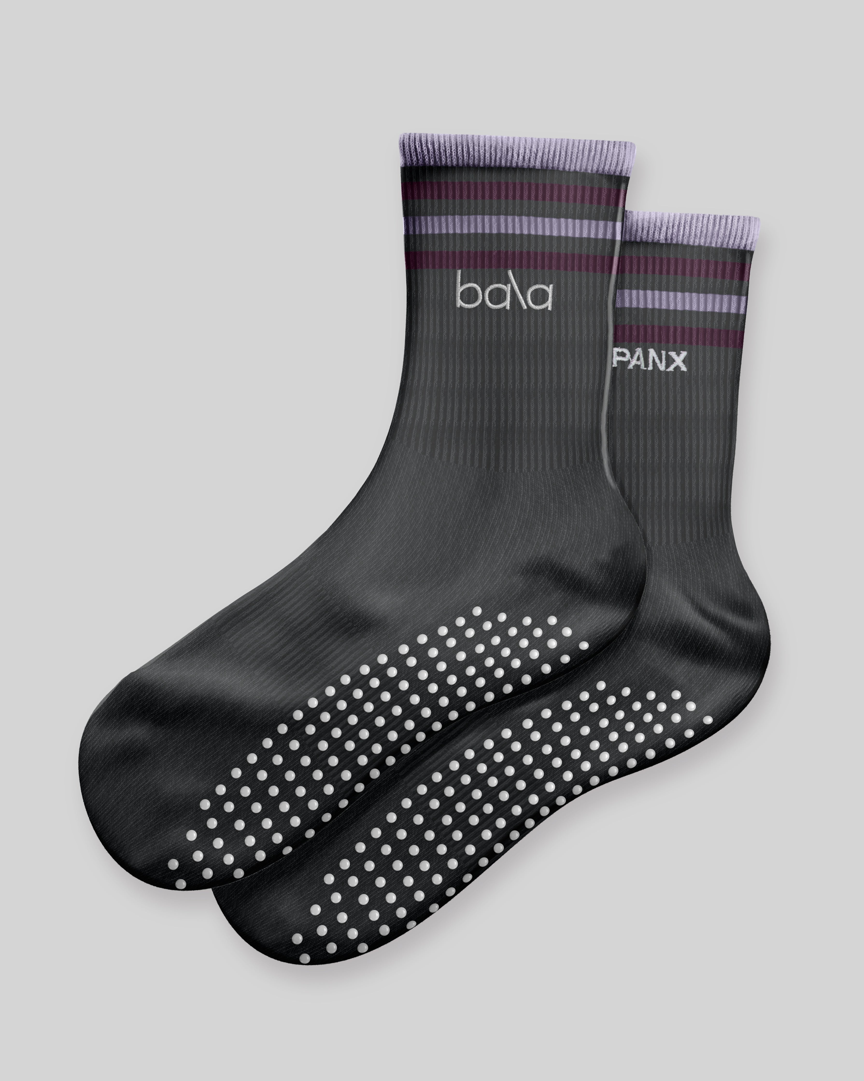 Bala No-Slip High Socks  Plum Berry/Orchid Ash/Very Black