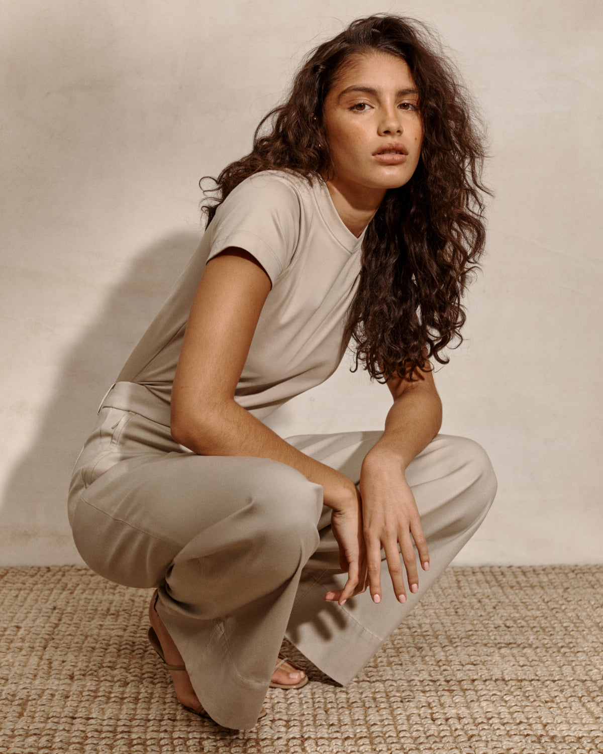 SPANXsupersmooth™ Stretch Twill Wide Leg Pant  Bone